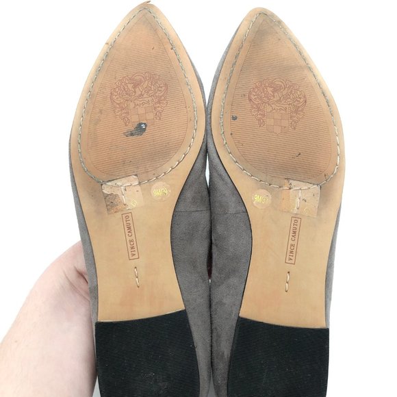 Vince Camuto Lace Up Suede Pointed Ballet Flats 9 - Picture 6 of 10